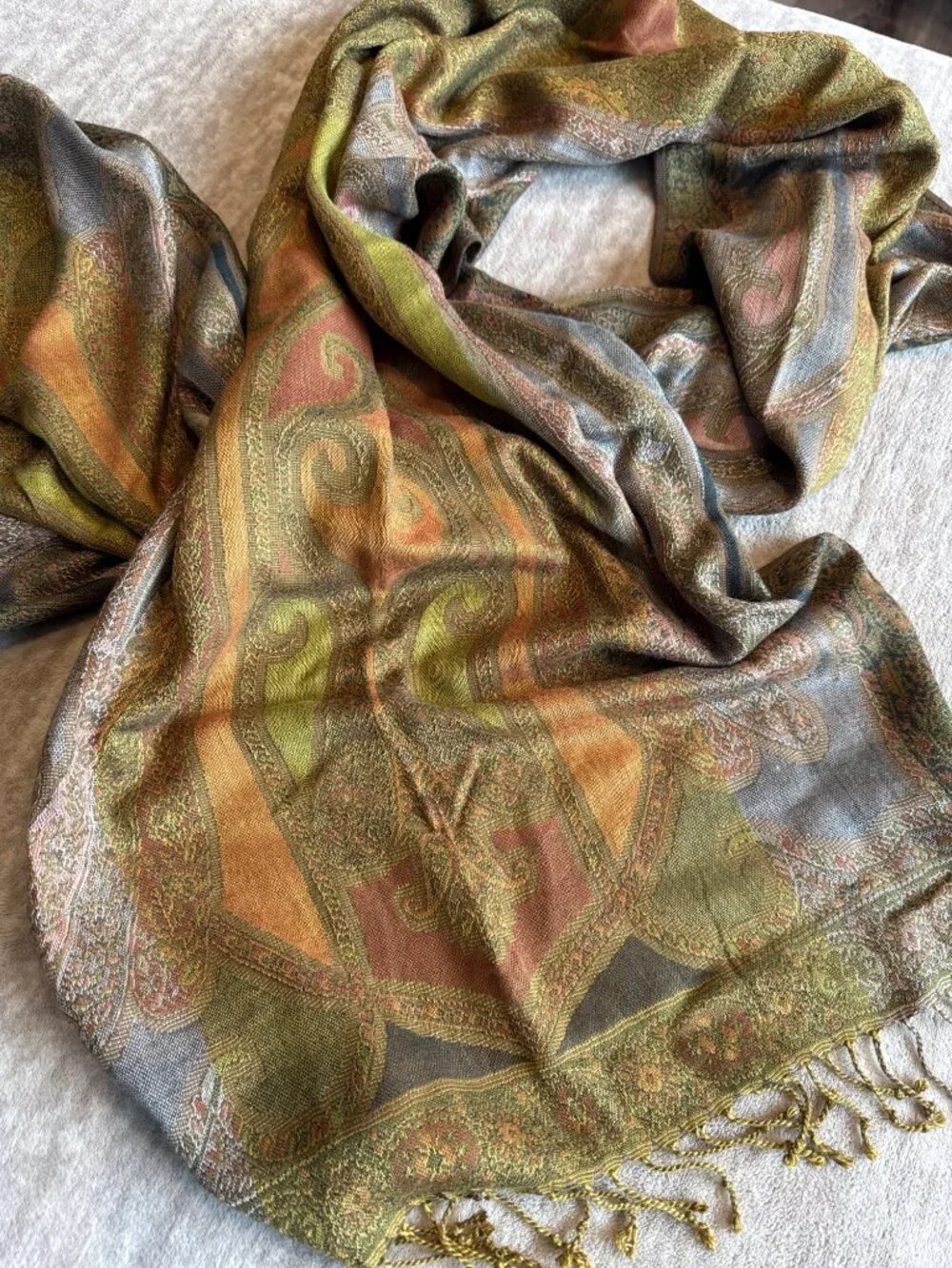 Exquisite Woven Rectangle Women's Fashion Scarf Fringe Fall Winter Multicolored